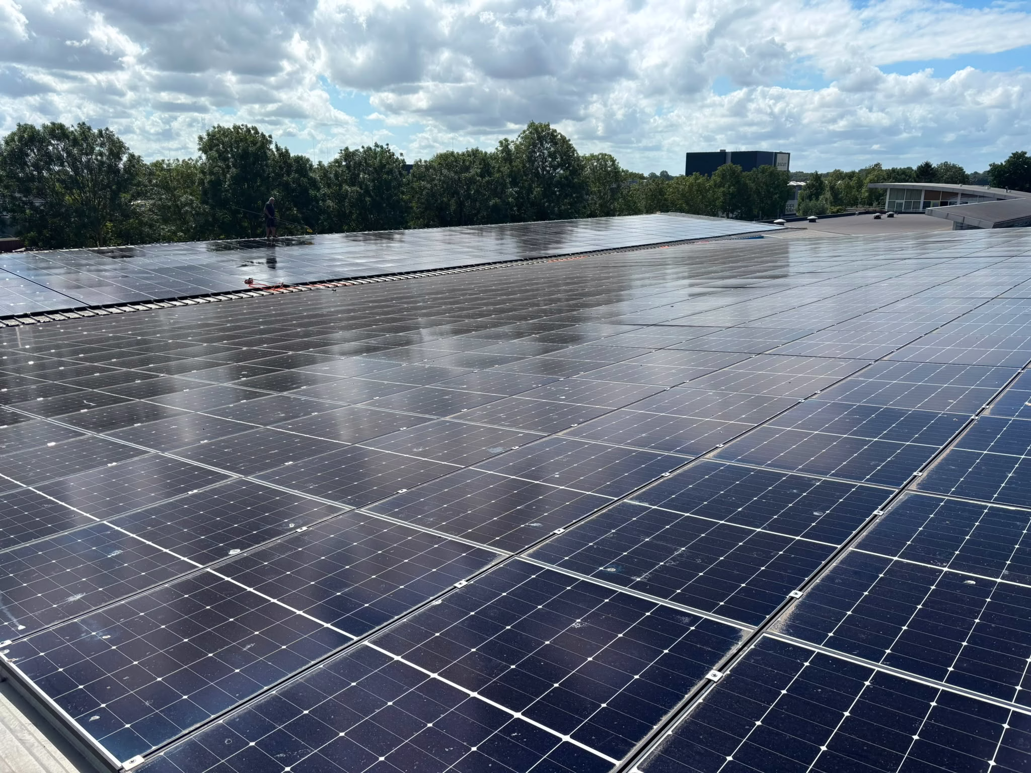 Zonnepanelen op een dak